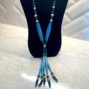 Chico’s Blue and Gray Long Necklace